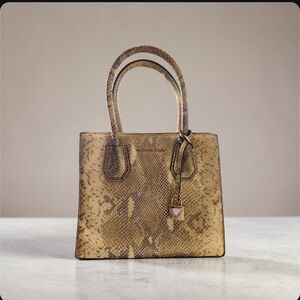 Michael Kors Mercer Small Snake Print Satchel NWOT